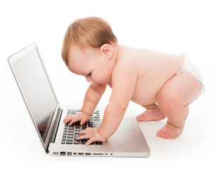 Baby with Computer