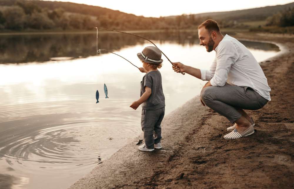 child fishing