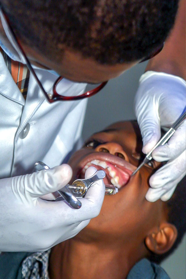 boy at dental office