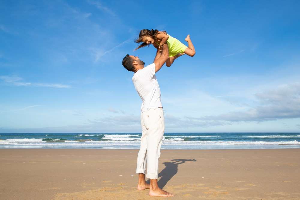 father daughter playing