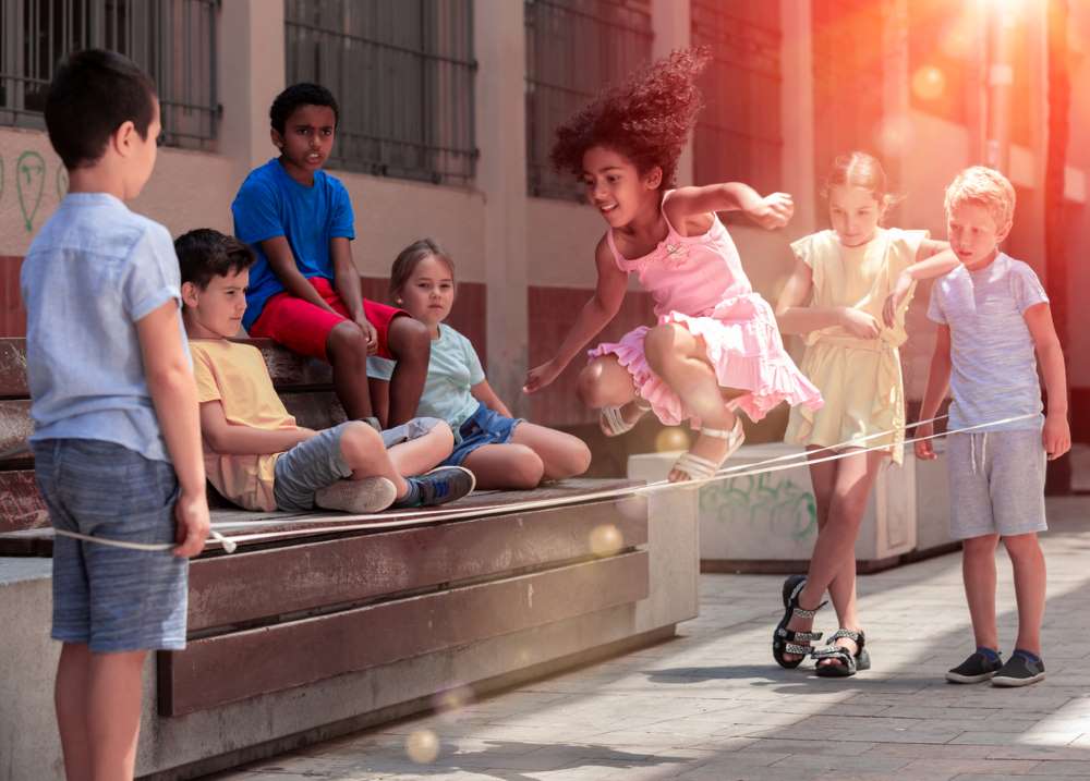 kids playing jumping