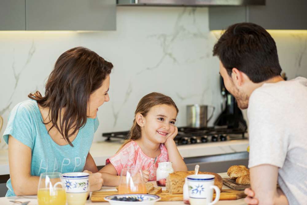 parents talking to child