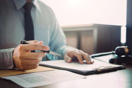 attorney working on accident case