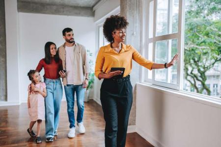 family buying a new home