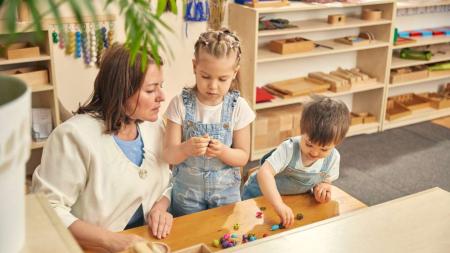 Preschool kids playing