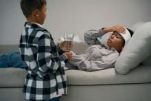 child caring for sick parent