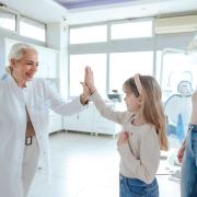 child smiling dental office