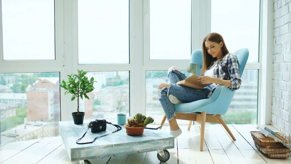 woman reading a book 